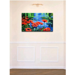 Tablou cu maci 100x60cm - Silentiu