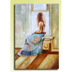 Asteptare ( tablou ulei 90x60cm )