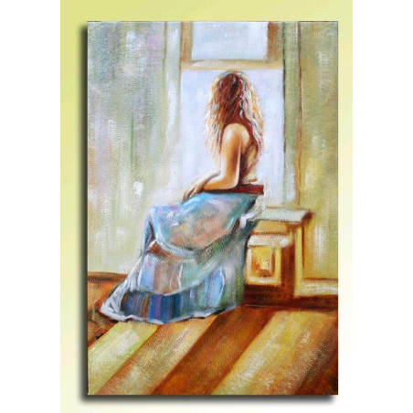 Asteptare ( tablou ulei 90x60cm )