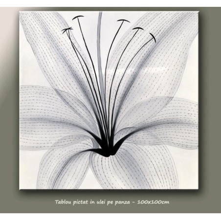 Tablou floral - Delicata - ulei pe panza 100x100cm