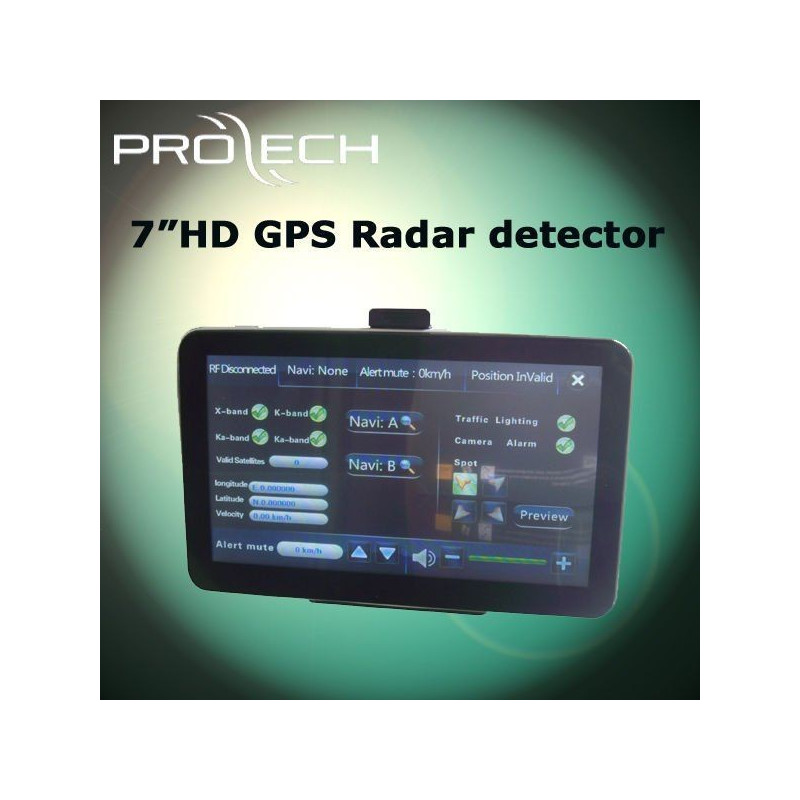 Detector radar 7inch, cu GPS, monitor HD si Bluetooth