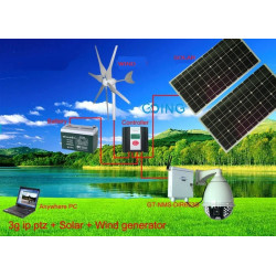 IP Dome camera cu panou solar si turbina eoliana