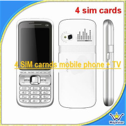 Telefon C8 cu 4 SIM-uri radio si TV