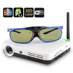 Videoproiector 3D wireless cu ochelari 3D