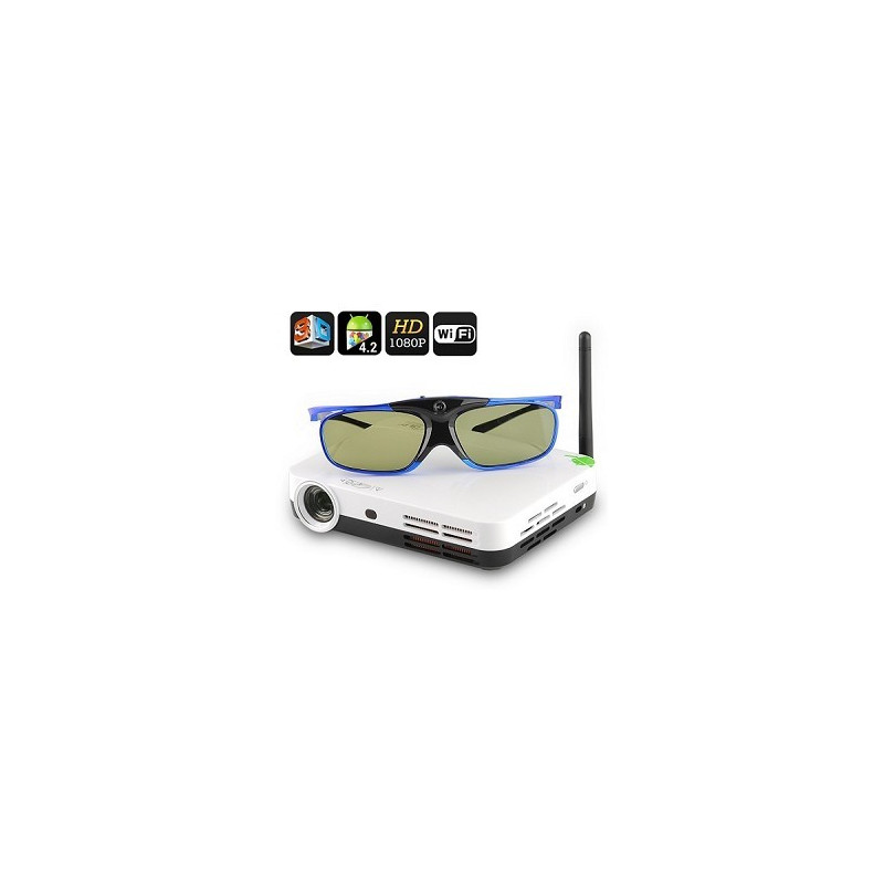 Videoproiector 3D wireless cu ochelari 3D