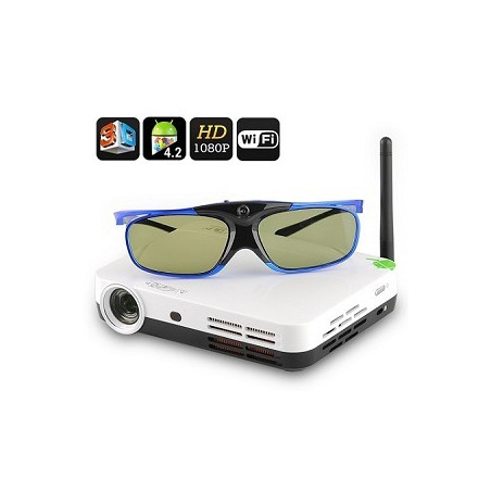 Videoproiector 3D wireless cu ochelari 3D