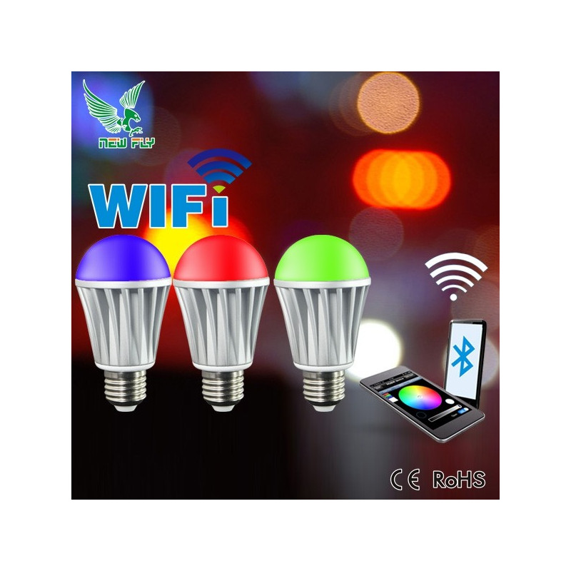 Bec multicolor controlat prin telefon Wifi