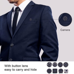 Camera Spion  cu microfon si casca ascunsa in nasture