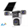 Camera Supraveghere 4G cu cartela SIM, 3 Lentile, Panou Solar 8W si baterie de 8000mAh