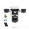 Camera Supraveghere 4G cu cartela SIM, 3 Lentile, Panou Solar 8W si baterie de 8000mAh
