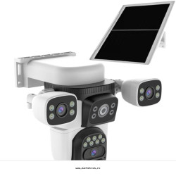 Camera Supraveghere 4G cu cartela SIM, 3 Lentile, Panou Solar 8W si baterie de 8000mAh