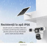 Camera Supraveghere 4G cu cartela SIM, 3 Lentile, Panou Solar 8W si baterie de 8000mAh