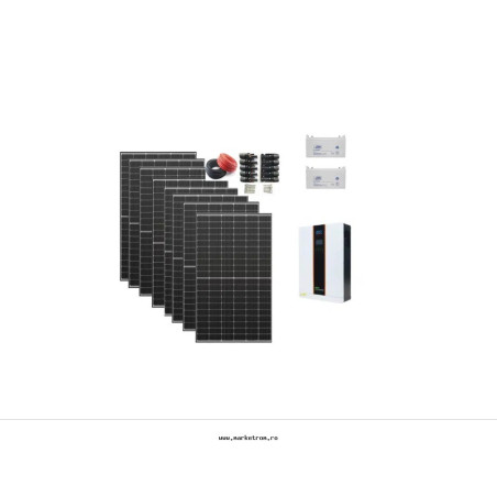 pachet solar complet 3kw one invertor : 5 panouri  550w + 2 acmlatori 120ah12v + 1 invertor 3kw 80amppt + 20m/4mm si 10 mufe mc4