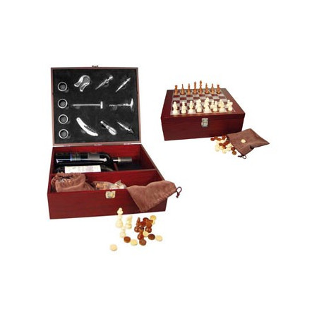 Set vin elegant cu joc sah