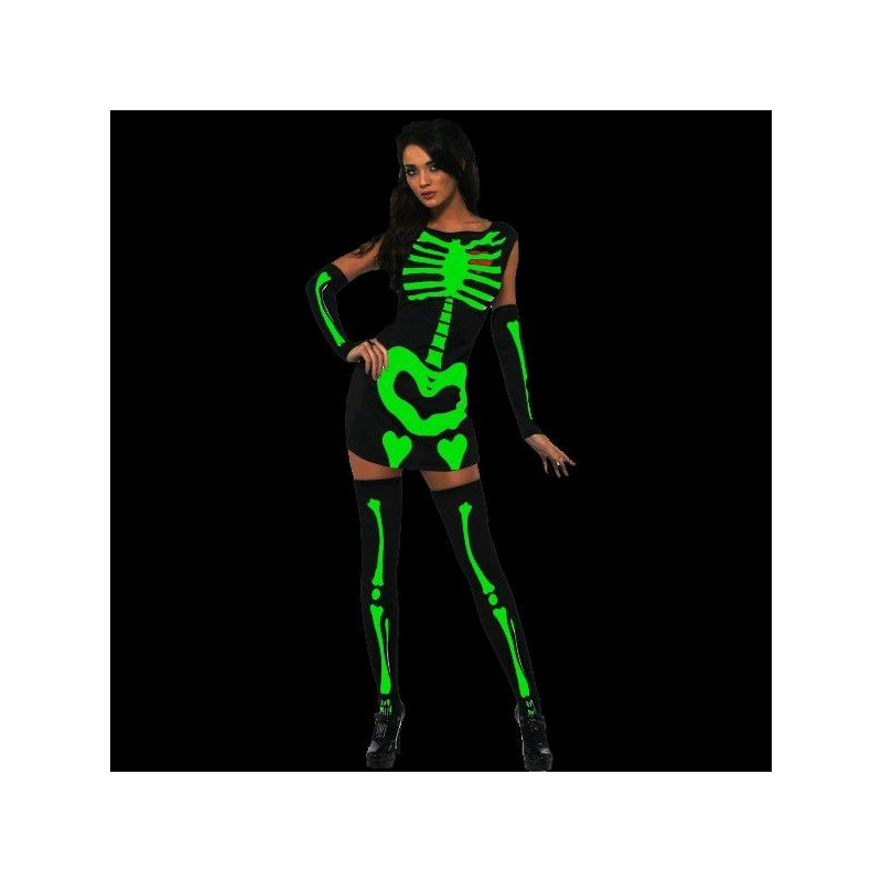 Costum fosforescent schelet sexy