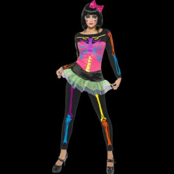 Costum neon schelet cu tutu si colanti
