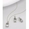 Set din argint cu zirconia transparent: cercei si pandantiv