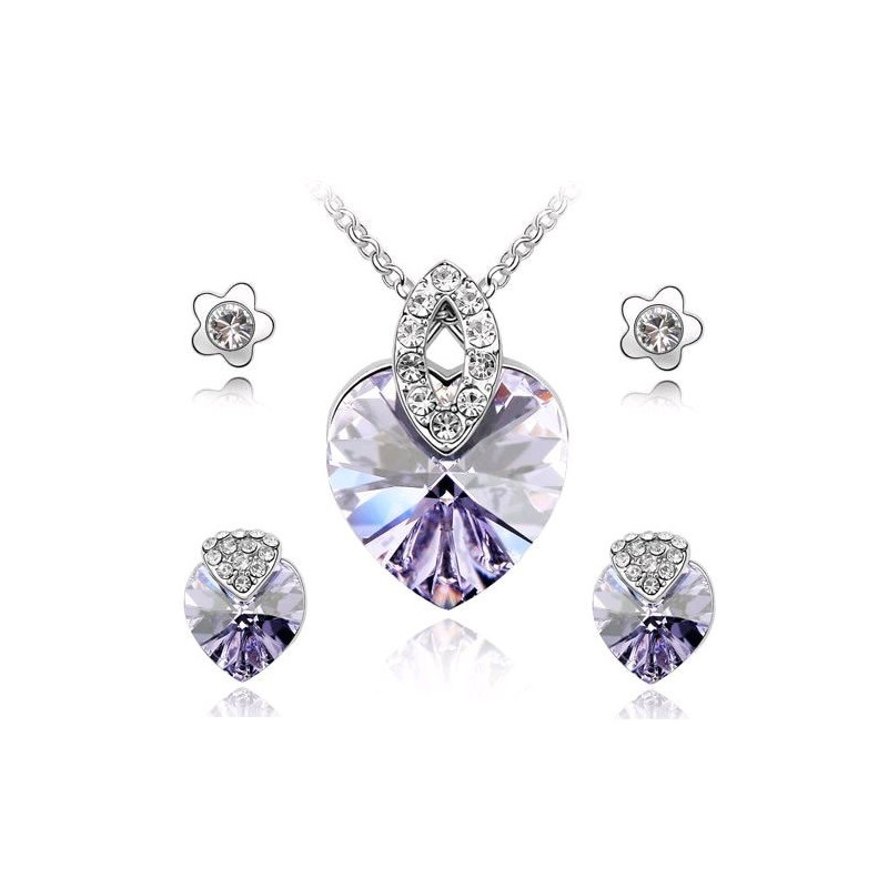 Set bijuterii cu cristale Swarovski Love Heart