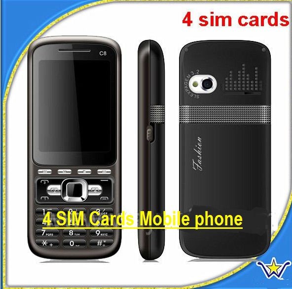 Telefon C8 cu 4 SIM-uri radio si TV